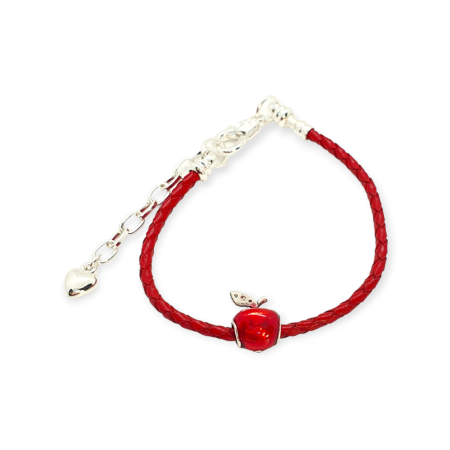 bracelet red cord with apple1
